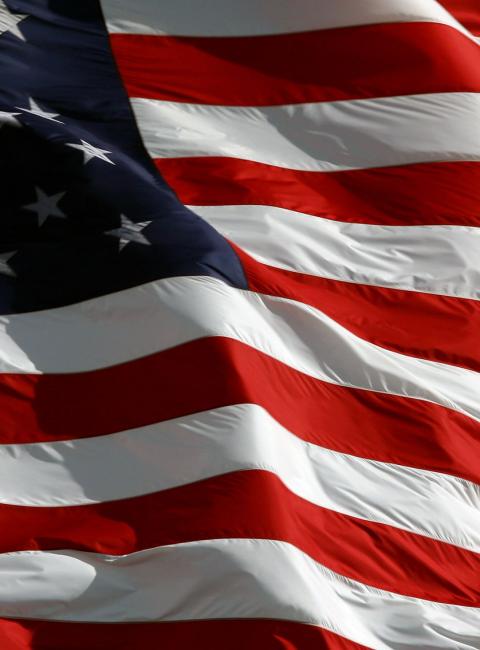 American flag waving.